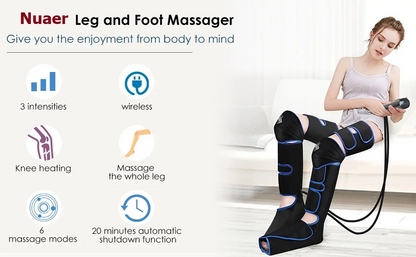 360° Foot air pressure leg massager promotes blood circulation, body massager, muscle relaxation, lymphatic drainage device 2025