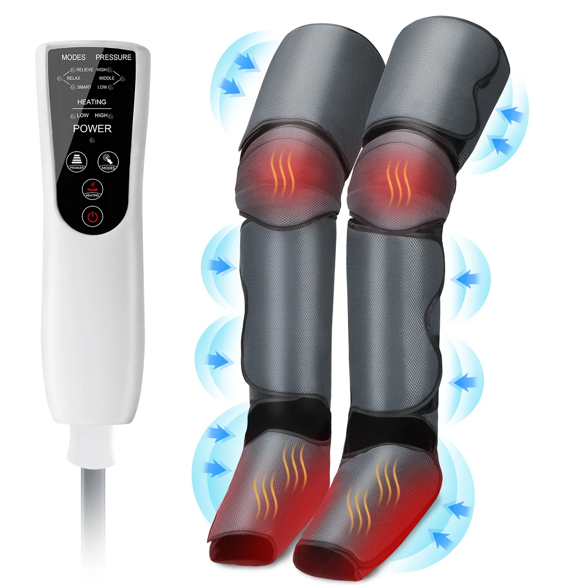 Foot/Leg Heat air pressure leg massager promotes blood circulation, body massager, muscle relaxation, lymphatic drainage device