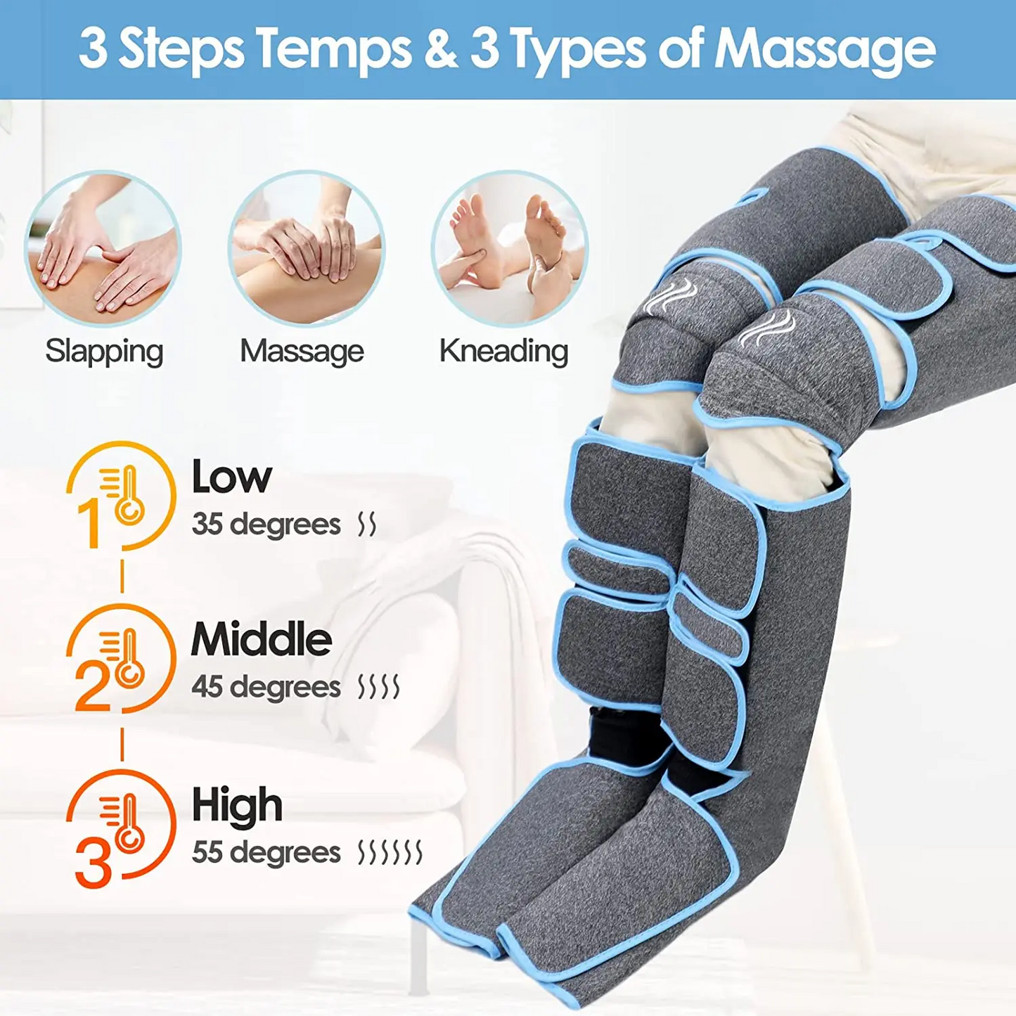 Leg Massager for Circulation, Foot Calf Thigh Massager with Knee Heat, Athlete Gifts VIP link for US dropshippers dropshipping