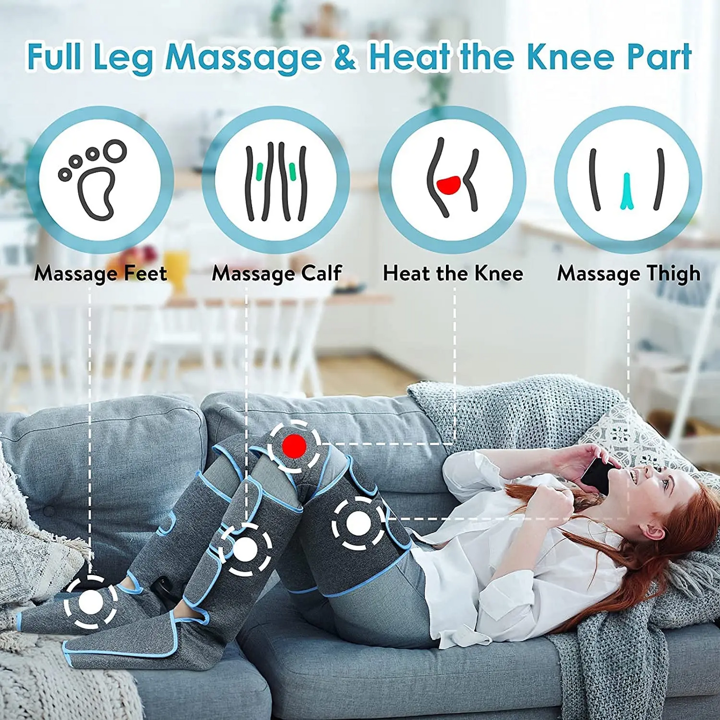 Leg Massager for Circulation, Foot Calf Thigh Massager with Knee Heat, Athlete Gifts VIP link for US dropshippers dropshipping